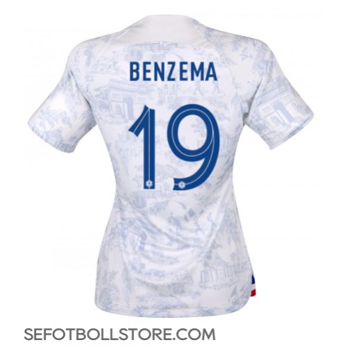 Frankrike Karim Benzema #19 Replika Bortatröja Dam VM 2022 Kortärmad